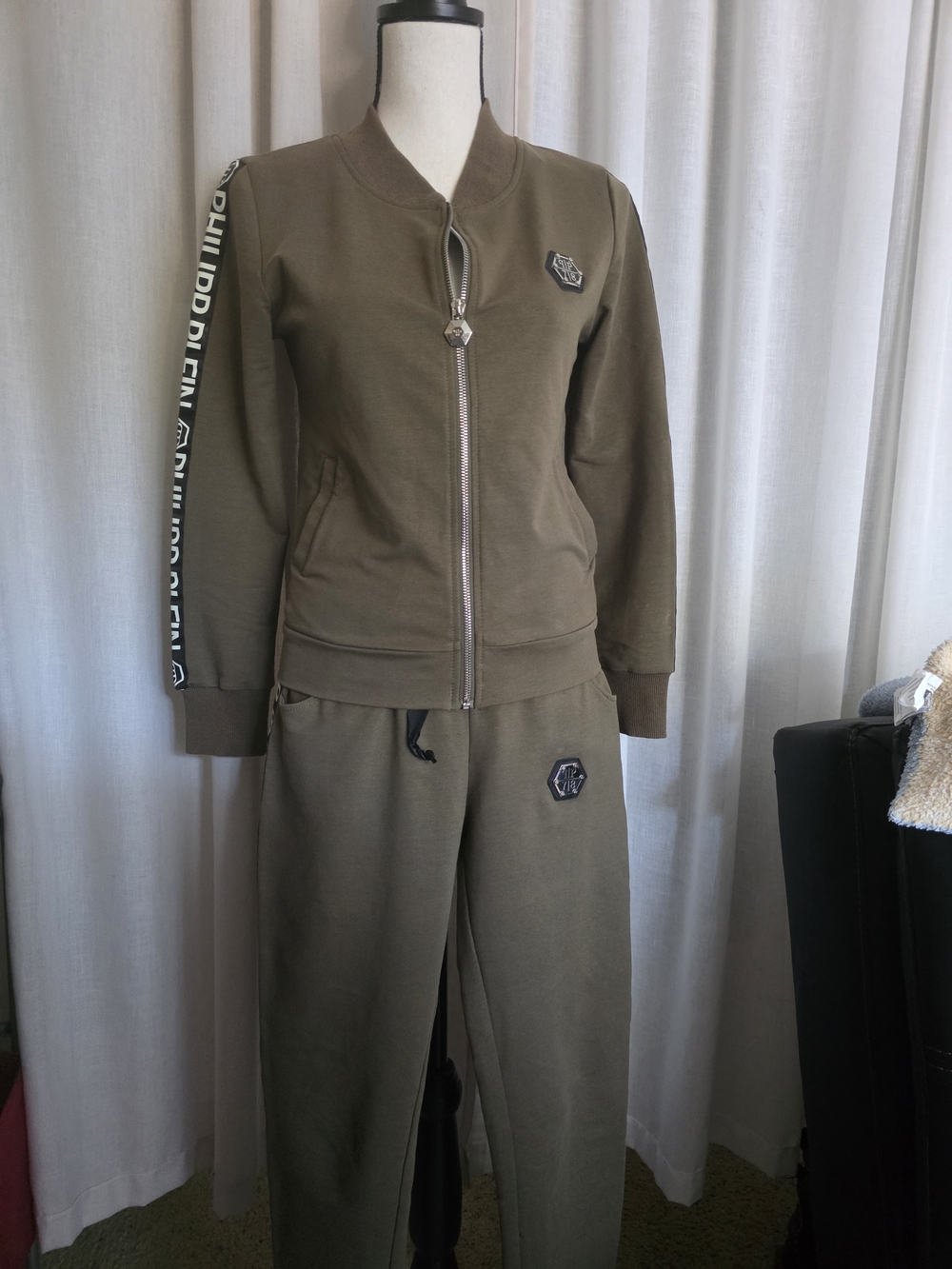 Olive Green Zip-Up Track Jacket & Joggers Set